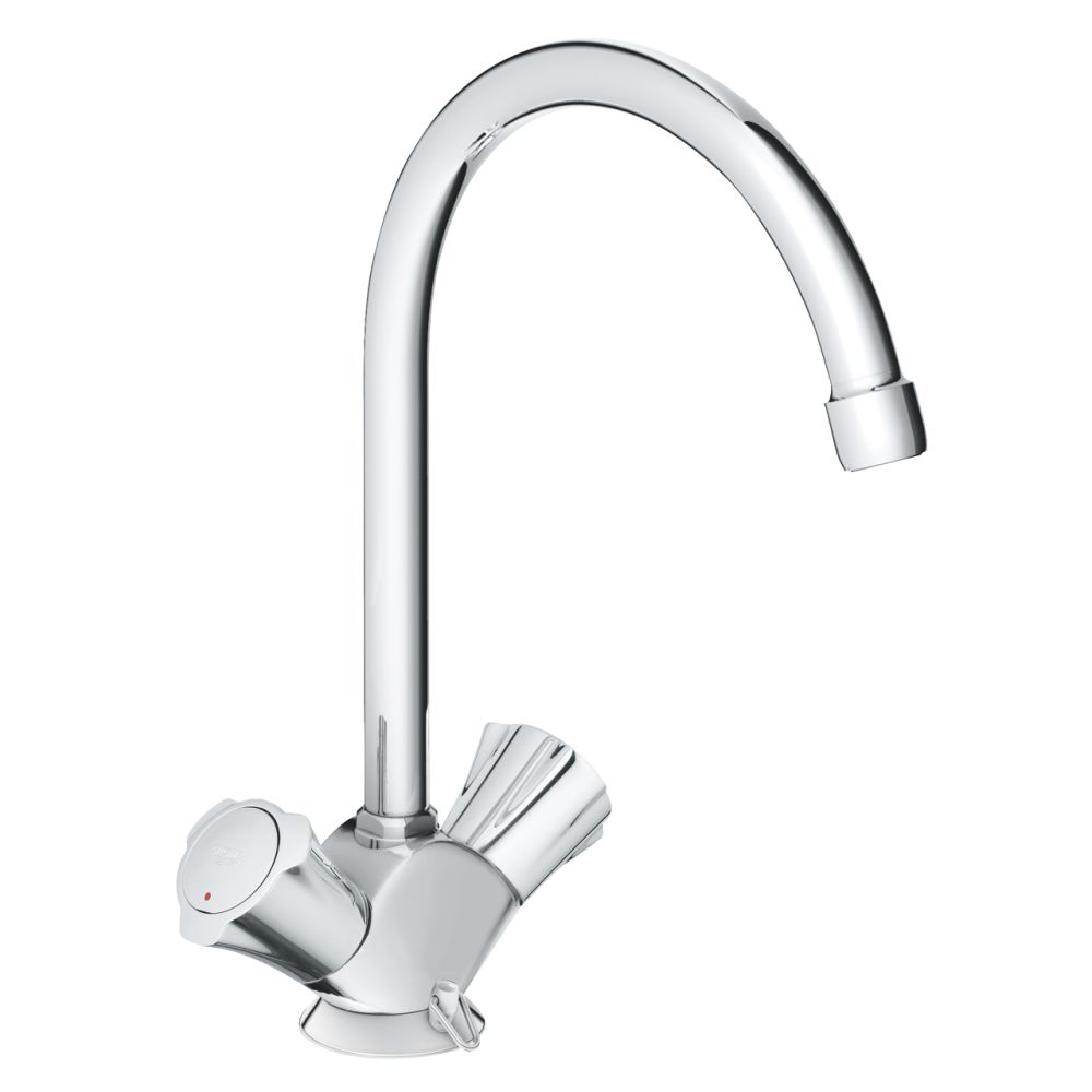GROHE COSTA L 1-HOLE 2 HANDLE SINK MIXER, C-SPOUT | CHROME 1/2 IN