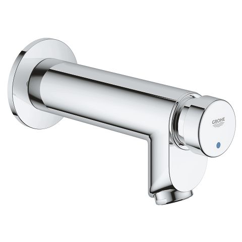 GROHE EUROECO COSMOPOLITAN T SELF-CLOSING PILLAR TAP, WALL MOUNTED | CHROME 1/2 IN