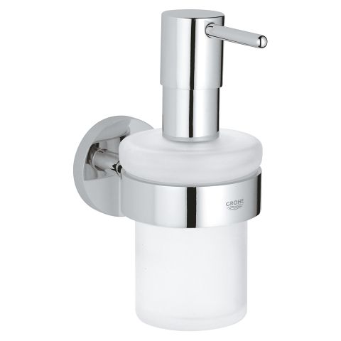 GROHE ESSENTIALS SOAP DISPENSER WITH HOLDER | CHROME
