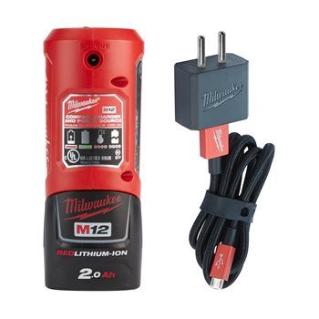 MILWAUKEE M12 COMPACT CHARGER AND POWER SOURCE