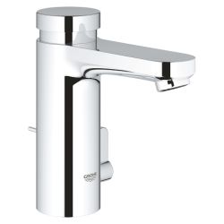 GROHE EUROECO COSMOPOLITAN T SELF-CLOSING BASIN MIXER,POP-UP WASTE SET 1 1/4IN|CHROME-ALT:GH3631800F