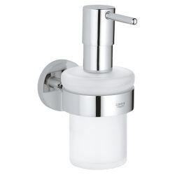 GROHE ESSENTIALS SOAP DISPENSER WITH HOLDER | CHROME
