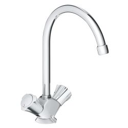 GROHE COSTA L 1-HOLE 2 HANDLE SINK MIXER, C-SPOUT | CHROME 1/2 IN