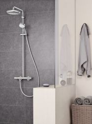GROHE TEMPESTA SYSTEM 200, SHOWER SYSTEM WITH DIVERTER | 2 SPRAY VIA DIVERTER, CHROME